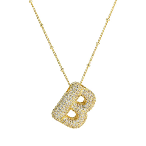Style letter copper 18k gold plated pendant necklace in bulk