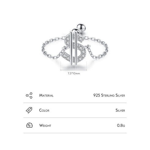 Shapes of silver inlay zircon rings