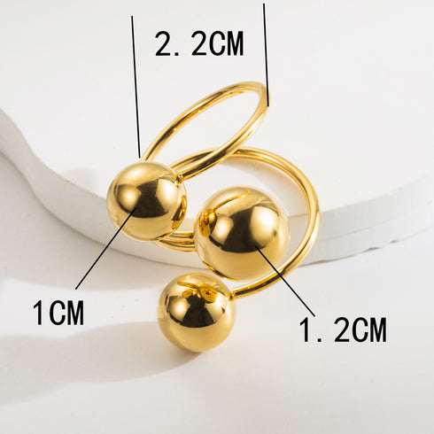 Stainless steel titanium steel plating open rings styles