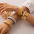 Simple Style Solid Color Stainless Steel 18K Gold Plated Bangle In Bulk