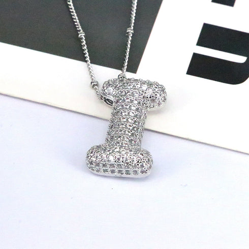 Letter plating silver plated pendant necklace