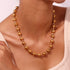 Round style solid color stainless steel plating 18k gold plated necklace