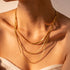 Layered stainless steel plating 18k gold plated necklace