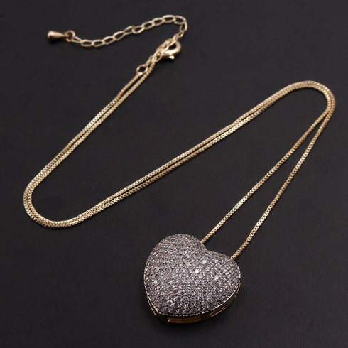 Style commute heart shape zircon white gold plated gold plated