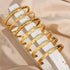 Stainless steel eight star round zircon opening bracelet