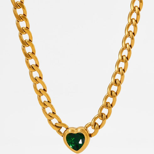 Heart shape stainless steel inlay zircon bracelets earrings necklace