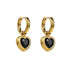 Inlay stainless steel zircon drop earrings