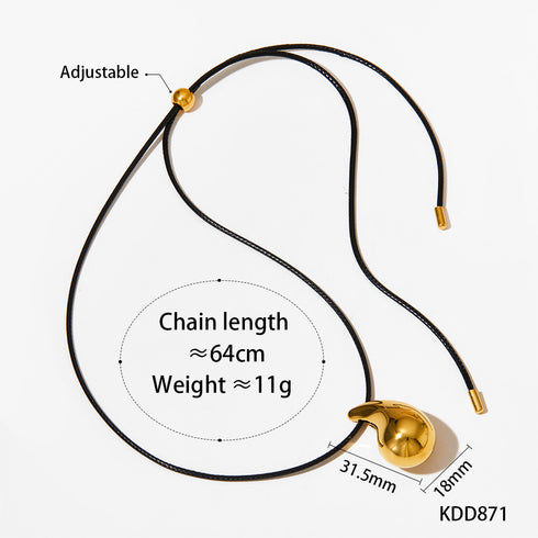 Stainless steel flanelle rope plating pendant necklace