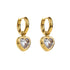 Inlay stainless steel zircon drop earrings