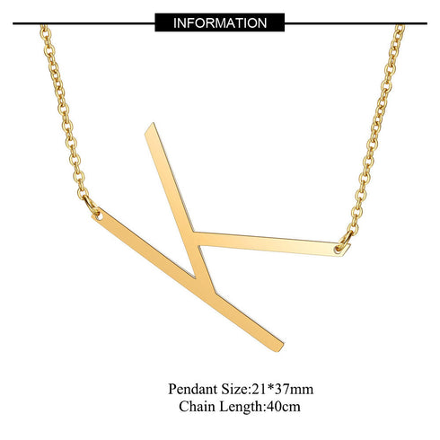 Initial stainless steel polishing plating hollow out 18k gold plated necklace