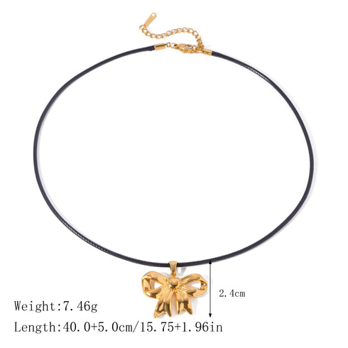 Sweet Hollow Out Bow Knot Necklace