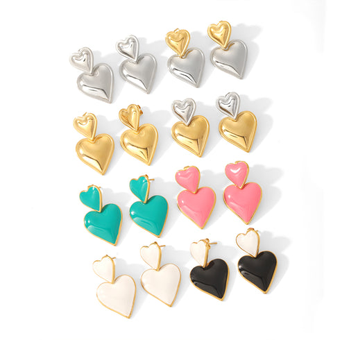 Heart shape polishing plating stainless steel 18k gold plated
