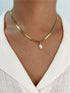 Stainless steel freshwater pearl plating 18k gold plated pendant necklace