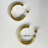 Shiny semicircle polishing plating titanium steel 18k gold plated ear studs