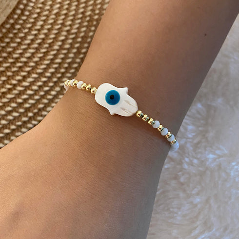 Vintage style devil's eye shape shell bracelets