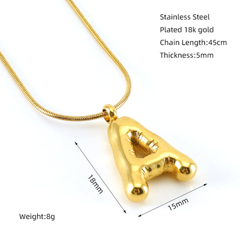 Stainless Steel 18K Gold Plated Casual Letter