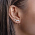 Sweet leaf flower inlay copper zircon ear studs