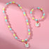 Cartoon style unicorn plastic resin beaded necklace bracelets