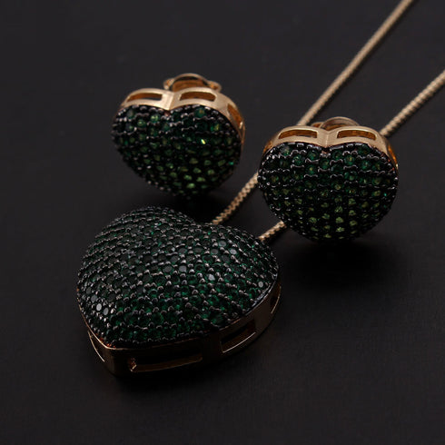 Style commute heart shape zircon white gold plated gold plated