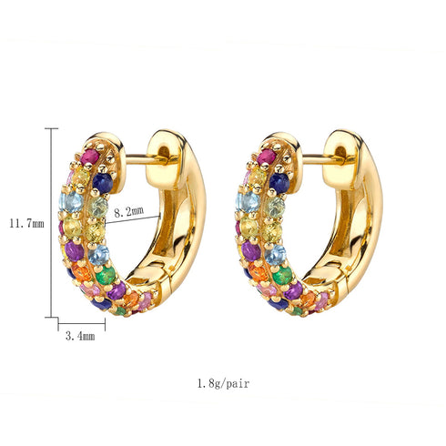 Huggies zircon 18k gold plated earrings