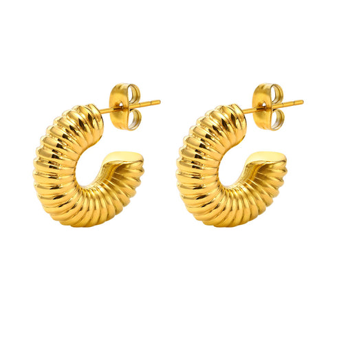Fashion round titanium steel plating hoop earrings