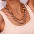 Round style solid color stainless steel plating 18k gold plated necklace