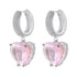 Elegant simple style heart shape 18k drop earrings