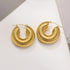 Fashion round titanium steel plating hoop earrings