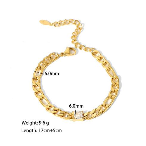 Streetwear heart shape titanium steel inlay zircon necklace