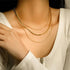 Solid color stainless steel plating 18k gold plated three layer necklace