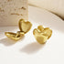 Sweet heart shape polishing plating stainless steel 18k gold plated earrings