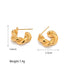 Classic Style Twist Plating Stainless Steel 18K Gold Plated Ear Studs