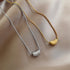 Solid color pea titanium steel gold plated silver plated necklace in bulk