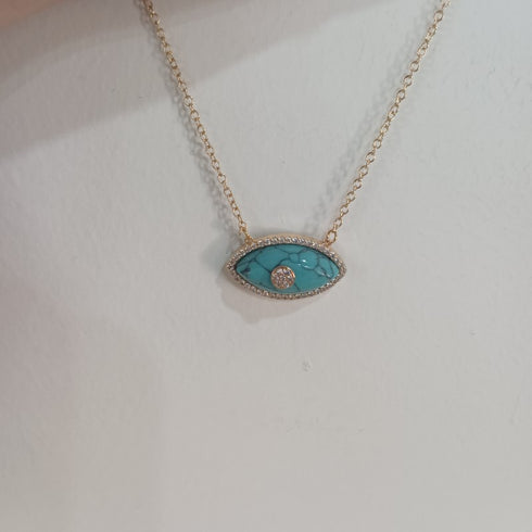 Eye titanium steel plating 18k gold plated