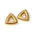 Classic Style Solid Color Plating Stainless Steel 18K Gold Plated Ear Studs