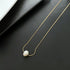 Elegant geometric titanium steel inlay pearls necklaces