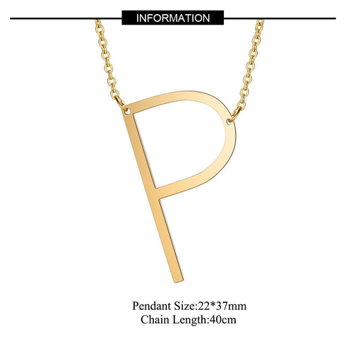 Initial stainless steel polishing plating hollow out 18k gold plated necklace