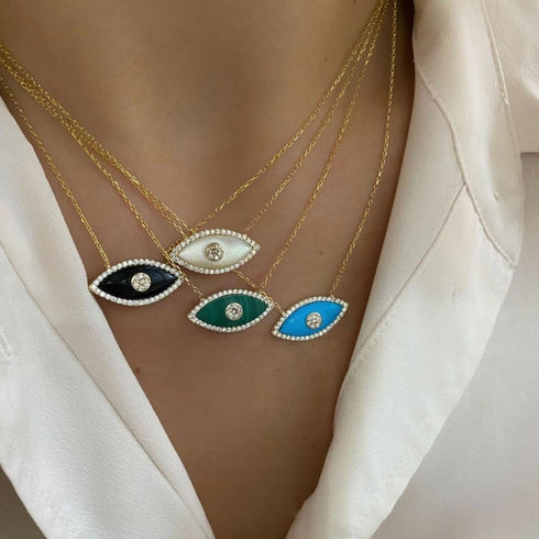 Eye titanium steel plating 18k gold plated