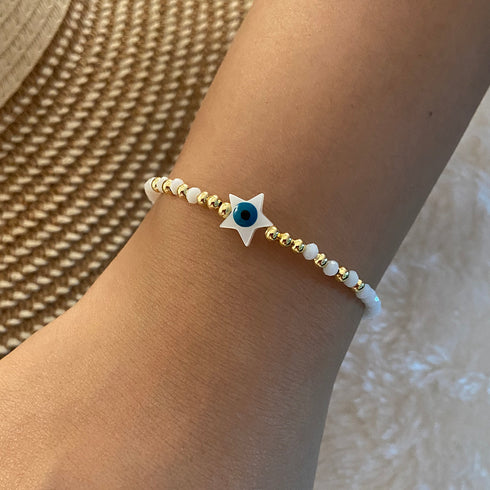 Vintage style devil's eye shape shell bracelets