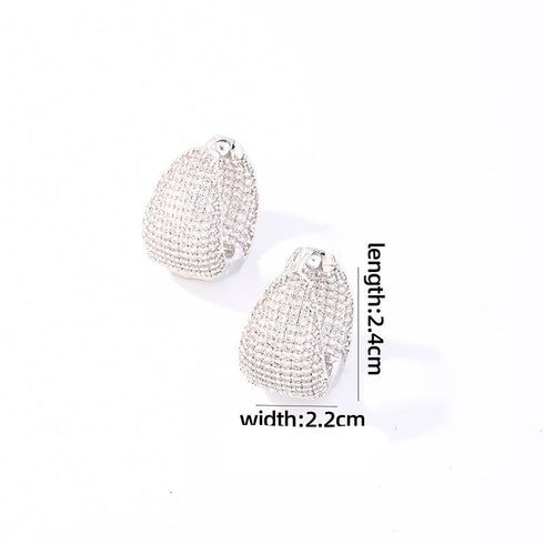 Luxurious inlay copper huggies