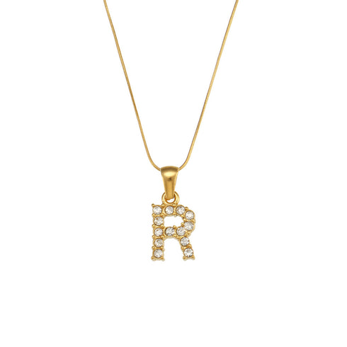 Letter stainless steel necklace plating zircon stainless steel necklaces