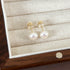 Elegant glam round inlay pearl pearl ear studs