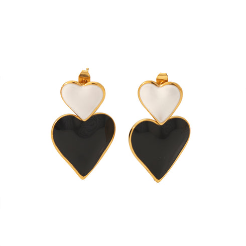 Heart shape polishing plating stainless steel 18k gold plated