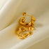 Classic Style Twist Plating Stainless Steel 18K Gold Plated Ear Studs