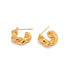 Classic Style Twist Plating Stainless Steel 18K Gold Plated Ear Studs