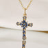 Zircon cross pendant necklace
