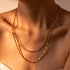 Layered stainless steel plating 18k gold plated necklace