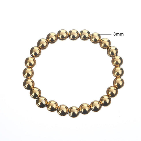 Beaded geometric solid color bracelets