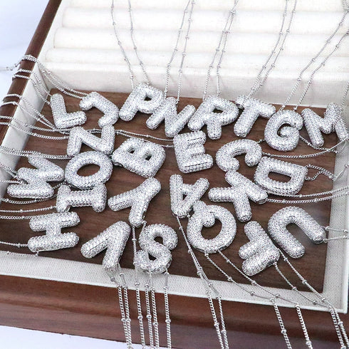 Letter plating silver plated pendant necklace