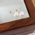 Elegant glam round inlay pearl pearl ear studs